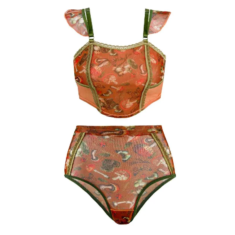 Mushroom Fairy 2-Piece Corset + Undies Set