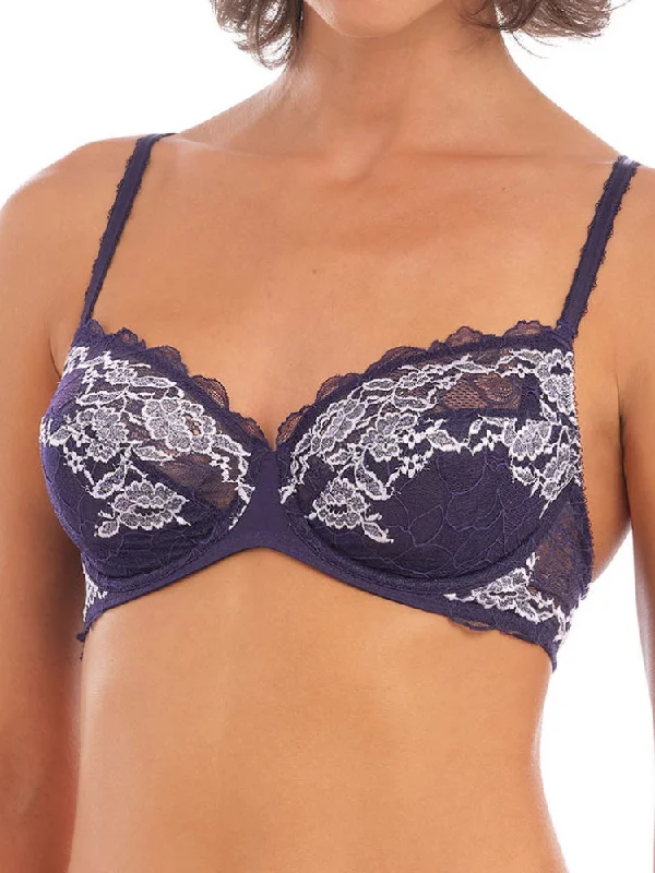 Women's Sheer Lingerie Nightgowns Lace Perfection Average Wire Bra - Evening Blue