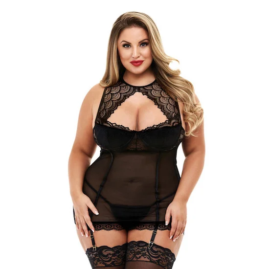 Silver - sequined sexy dresses for a futuristic feelBACI 3170 Halter Mini Dress with Garter Queen Size - Black Silver - sequined sexy dresses for a futuristic feelBACI 3170 Halter Mini Dress with Garter Queen Size - Black
