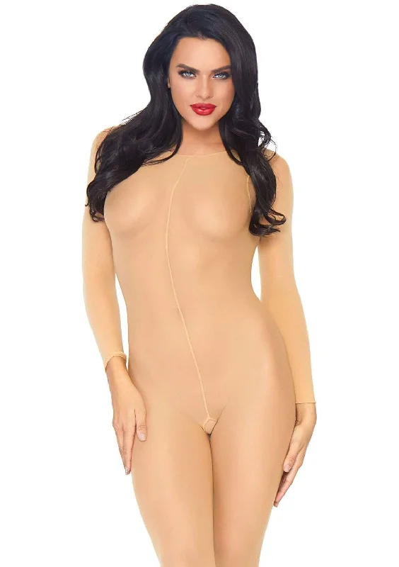 Black stockings for a versatile and classic lookLong Sleeved Body Stocking Nude
