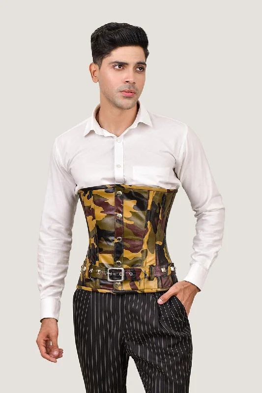 Camouflage Mens Underbust Corset - Waist Trainer