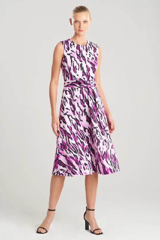 Lynx Cotton Sateen Midi Dress