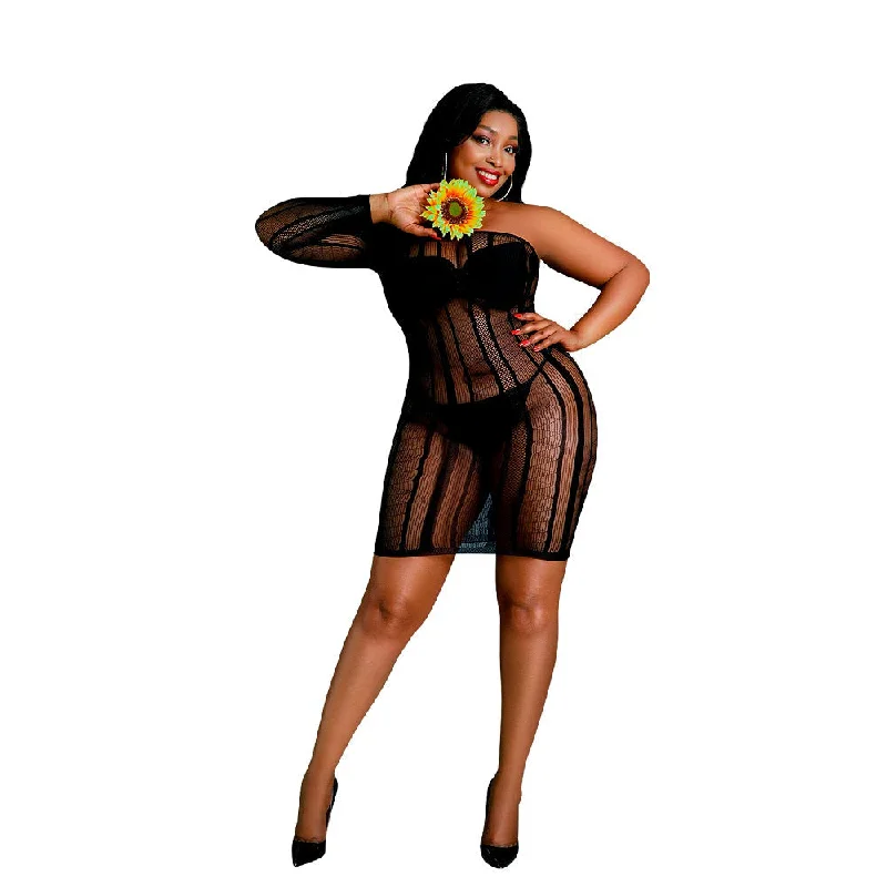 Sexy Christmas dresses for a festive occasionMoonlight Black Stripe Mini Dress Plus Size Sexy Christmas dresses for a festive occasionMoonlight Black Stripe Mini Dress Plus Size