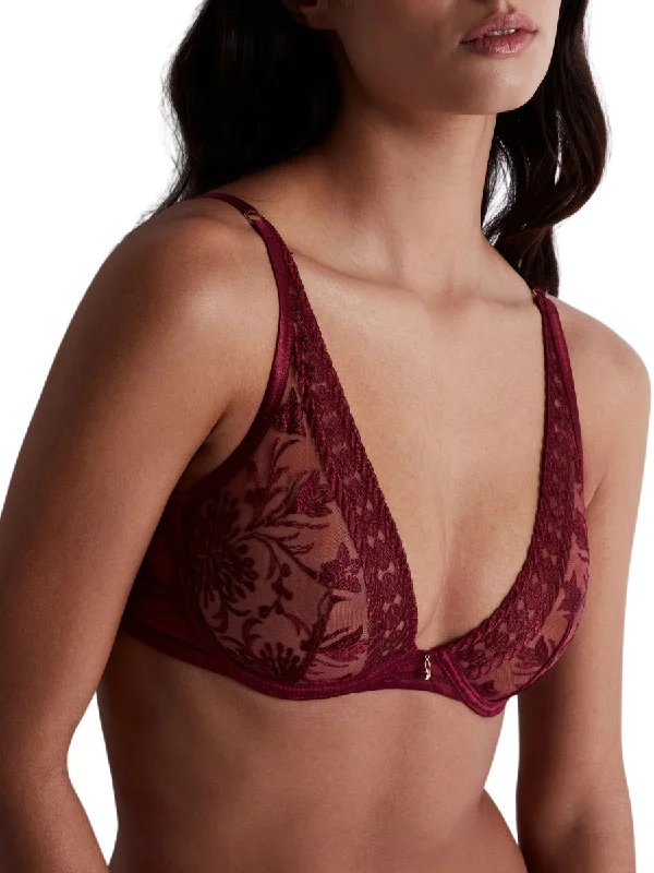 Affordable Lingerie for Women Magnetic Spell Triangle Bra - Crimson Red