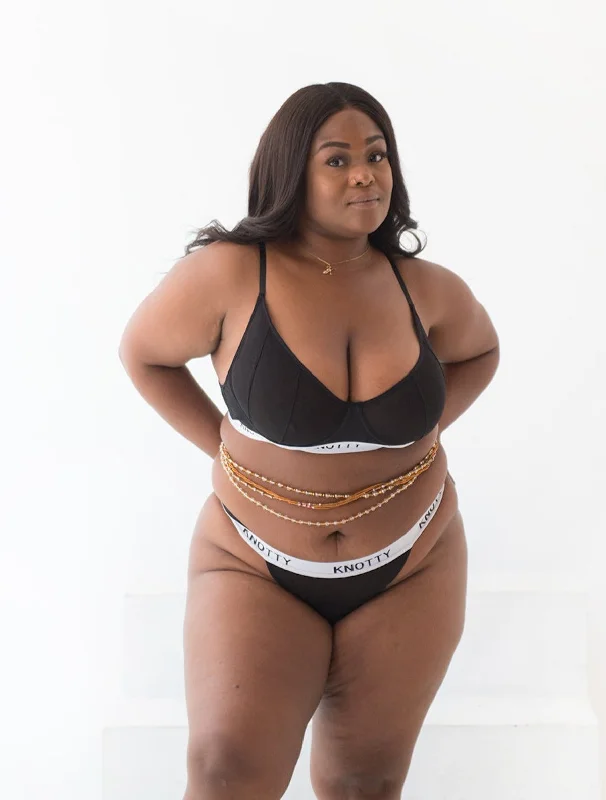 Sexy Lingerie for Women with StockingsThe Black Cotton Set (Full Back)