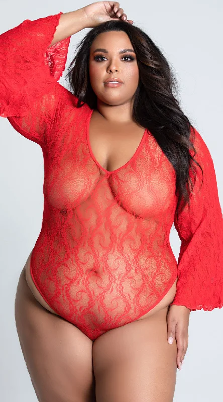 Women's Everyday Wear Lingerie Plus Size Let Your Flare Down Teddy