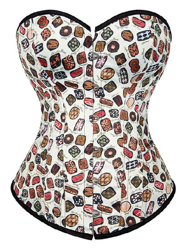 Steampunk - themed bustiers with brass accentsWomen's Sexy Strapless Unique Print Body Shaper Overbust Corset Top