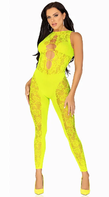 Neon Yellow Lace Bodystocking