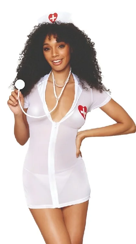 Women's Video Game Character Cosplay LingerieER Nurse Role Play Costume Set