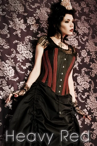 Gothic - inspired bustiers featuring dark colors and studsLilith's Mysterious Ways Double Boned Corset