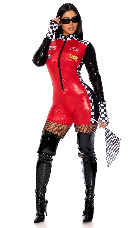 Women's Fantasy Lingerie for Cosplay EventsFemme Fatale Red Racer Outfit Costume