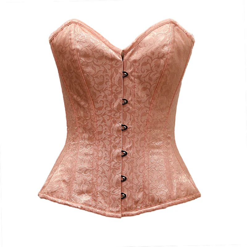 Mcglashen Light Baby Pink Satin Brocade Overbust Corset