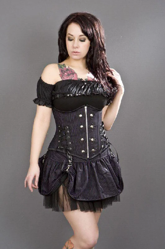 Rock Underbust Striped Corset With Studs