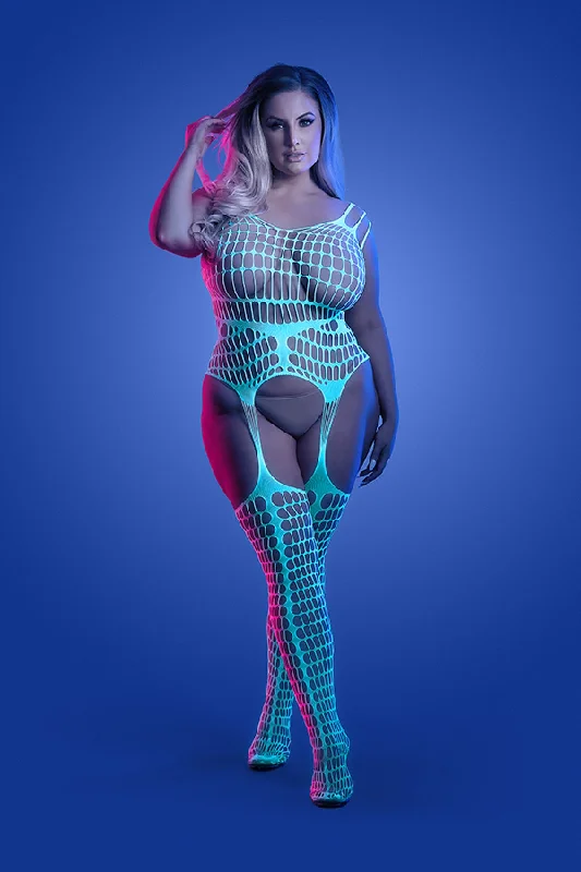 Reinforced - toe stockings for durabilityPlus Size Time Lapse Body Stocking