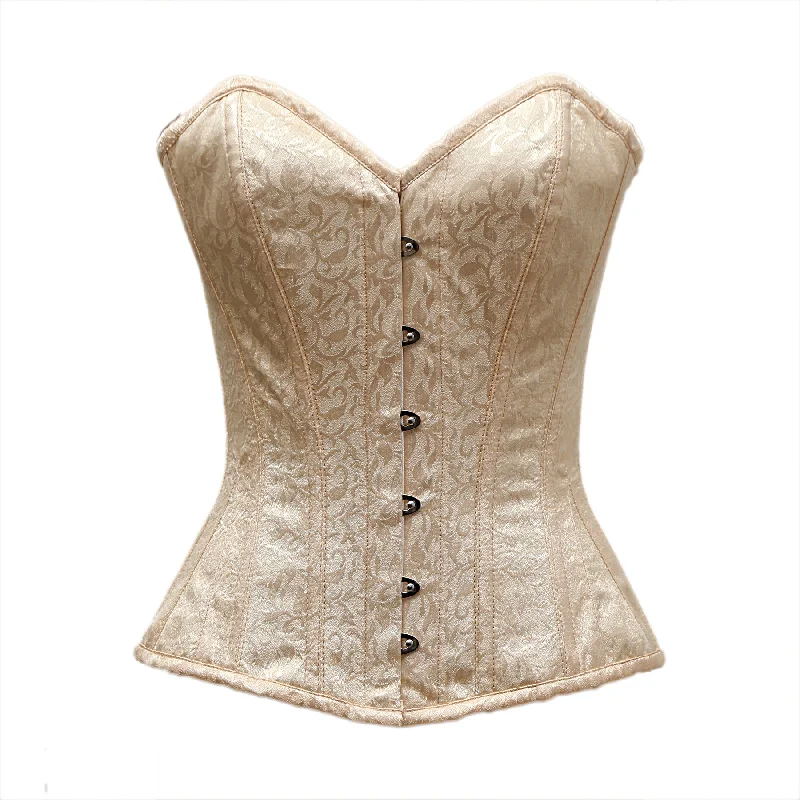 Sarsi Ivory Satin Brocade Overbust Corset