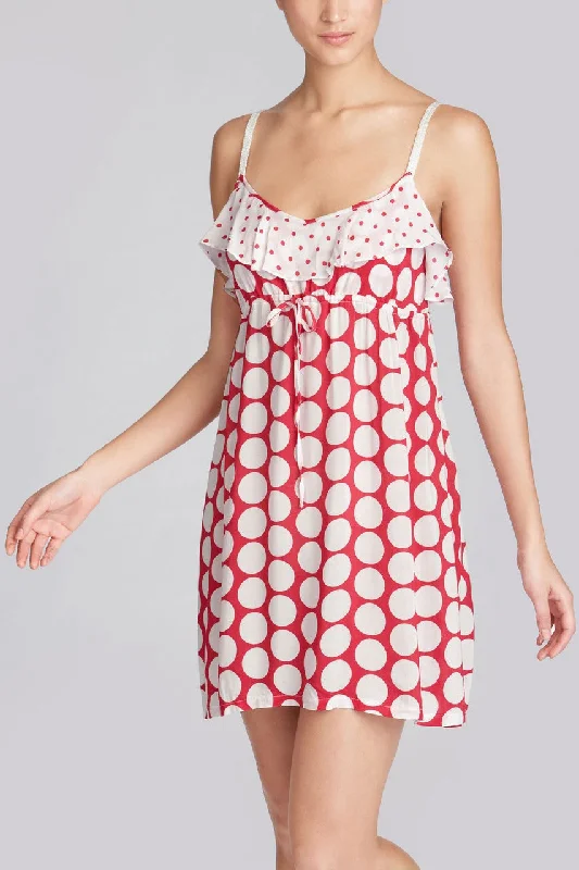 women lounge dress with a unique texture for added visual interestDotted Chemise - Cosmo (Pink) women lounge dress with a unique texture for added visual interestDotted Chemise - Cosmo (Pink)