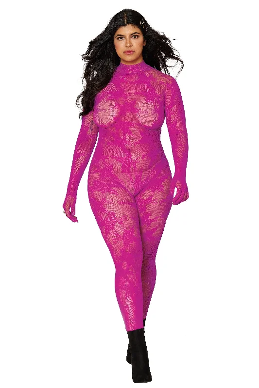 Compression stockings for improved blood circulationPlus Size Fuchsia Body Stocking