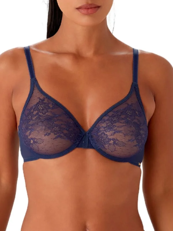 Women's High Waist Lingerie Bodysuits Glossies Lace Sheer Moulded Bra - Eclipse