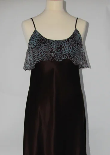 Chocolate/Azure leopard print chiffon