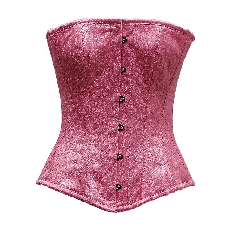 Devine Fuchsia Satin Brocade Overbust Corset