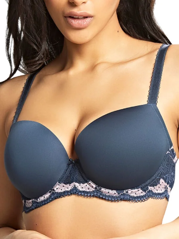 Women's Corset Style Lingerie Clara Moulded Sweetheart Bra - Navy/Pearl