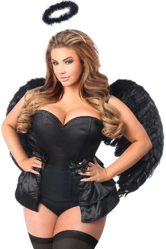 Hypoallergenic bustiers for sensitive skinLavish 4 PC Angel of Darkness Corset Costume