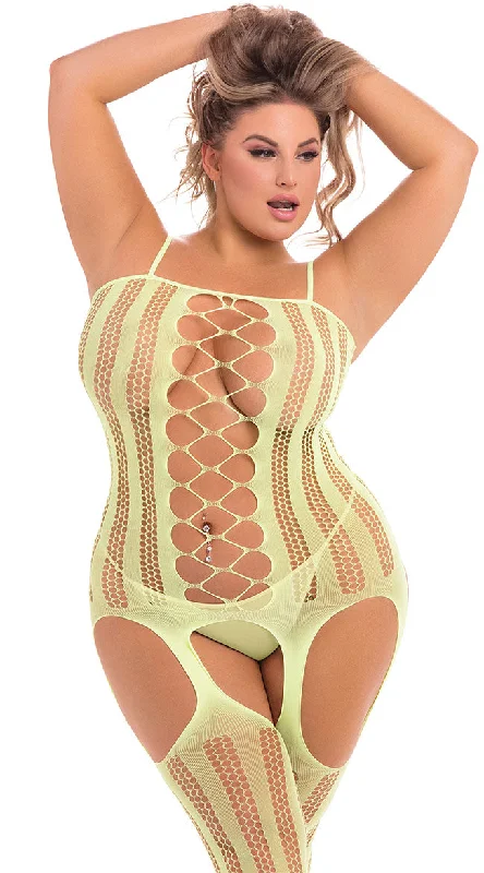 Plus Size Neon Net Bodystocking