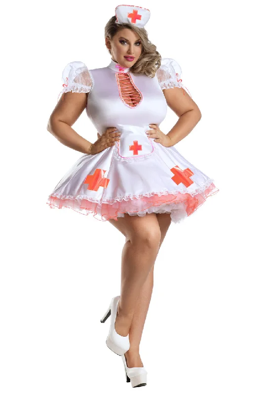 Plus Size Neon Dreams Nurse Costume