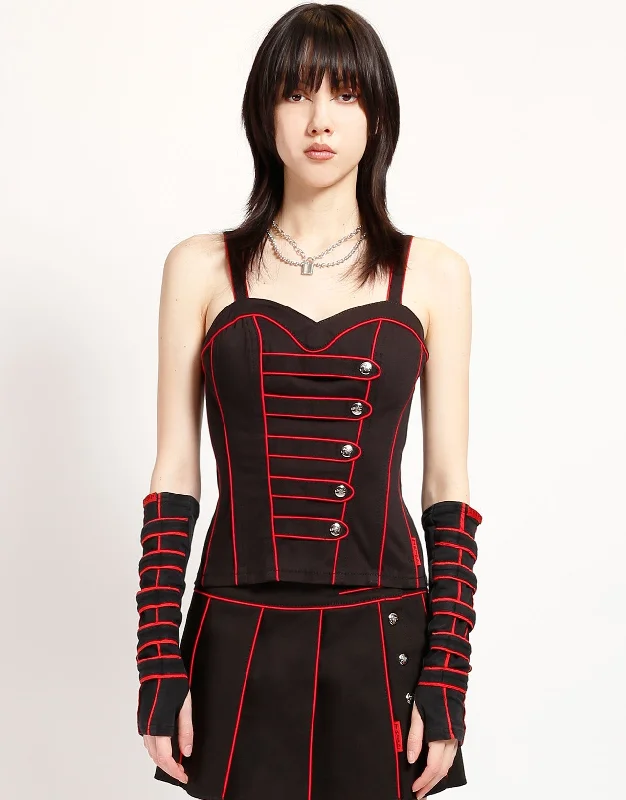 Adjustable - strap bustiers for a customized fitBAND CORSET RED