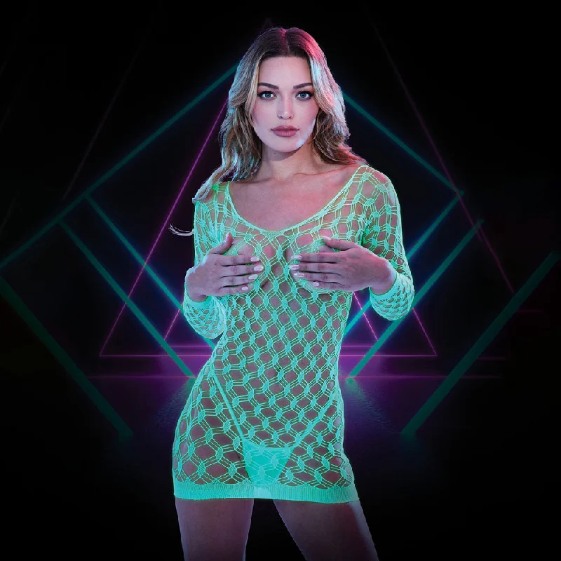 Sexy wrap dresses with a cinched waistLAPDANCE Glow In The Dark Mini Dress - 1Size - Glow in the Dark - One Size