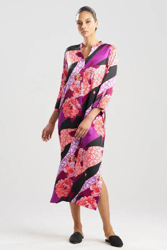 Women's Shapewear Lingerie Sets Floral Tapestry Satin Caftan