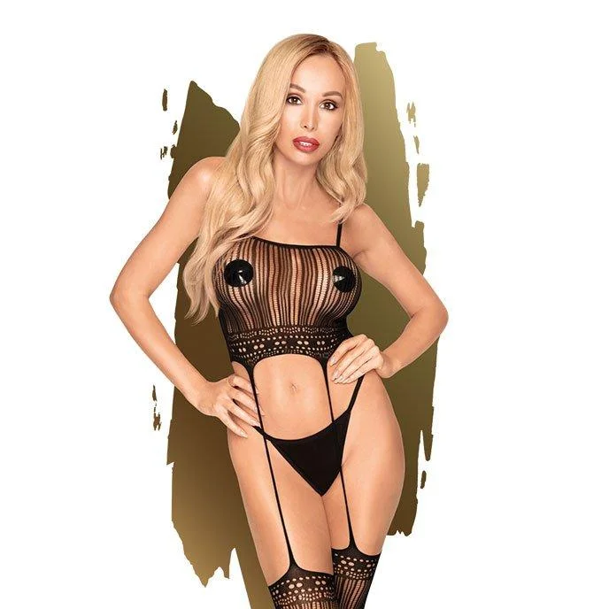 Lace - top stockings for a feminine touchPenthouse Lingerie SEX DEALER Two-in-one Bodystocking Black 2 Piece Set includes G-string Lace - top stockings for a feminine touchPenthouse Lingerie SEX DEALER Two-in-one Bodystocking Black 2 Piece Set includes G-string
