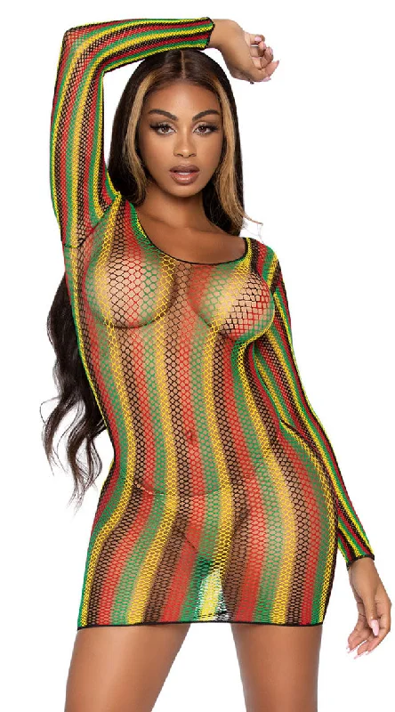 Striped Surrender Net Dress