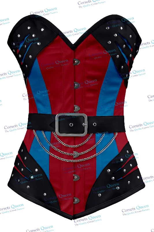 Sports - influenced bustiers with mesh panelsGenevieve Steampunk Overbust Corset