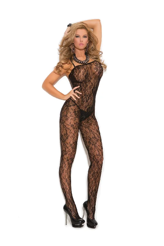 Breathable stockings for all - day comfortElegant Moments Rose Lace Bodystocking with Open Crotch Black One Size Breathable stockings for all - day comfortElegant Moments Rose Lace Bodystocking with Open Crotch Black One Size