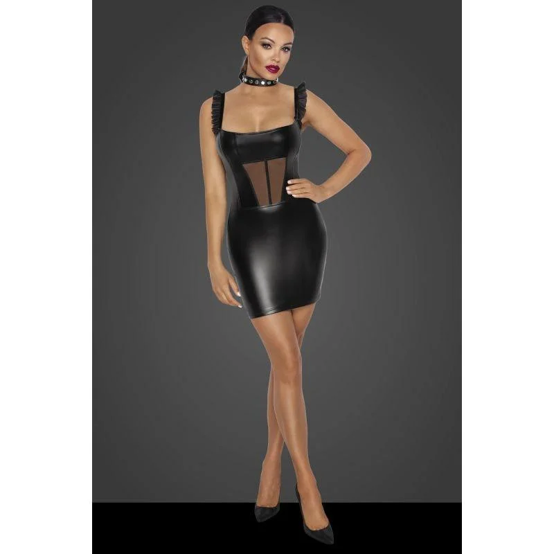 Sexy dresses with cut - outs on the sidePower Wetlook Short Dress w Front Tulle Inserts Sexy dresses with cut - outs on the sidePower Wetlook Short Dress w Front Tulle Inserts