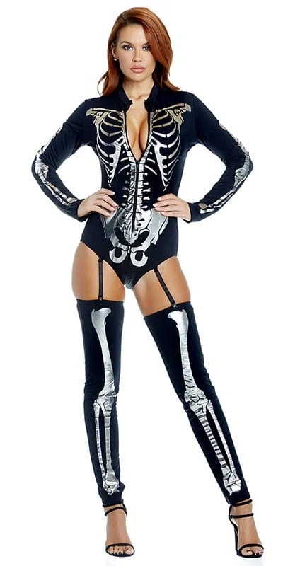 Adult Women's Manga Cosplay CostumesSexy Dirty Bones Skeleton Halloween Costume