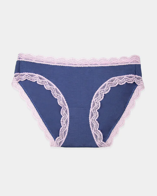 Stripe & Stare Original Knicker in Indigo with Pirouette Lace