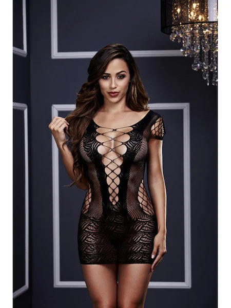 Velvet sexy dresses for a plush and warm lookBACI 3126 Corset Front Lace Mini Dress OS - Black Velvet sexy dresses for a plush and warm lookBACI 3126 Corset Front Lace Mini Dress OS - Black