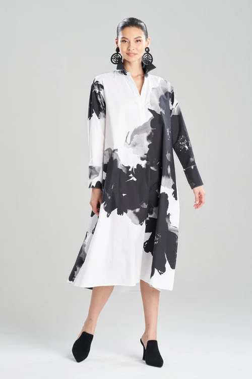 Taichou Cotton Poplin Oversized Half Placket Shirtdress