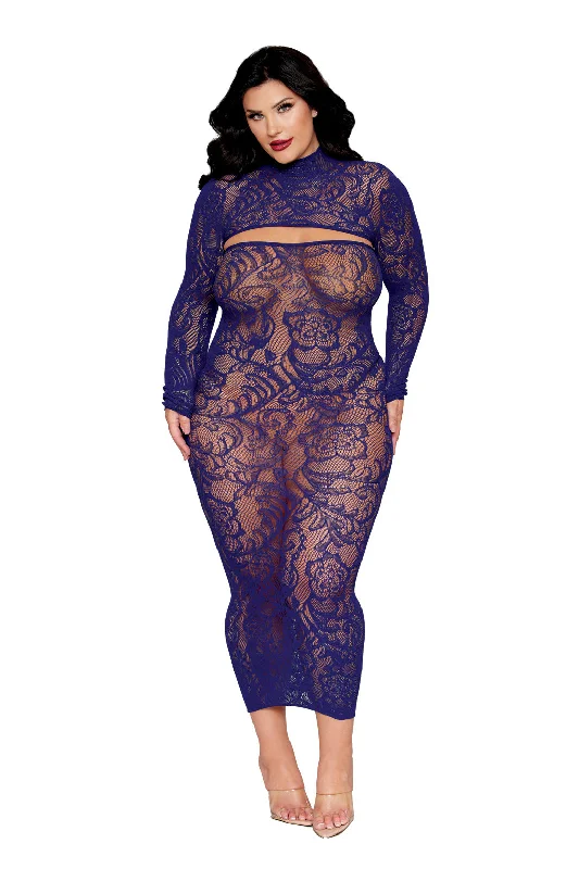 Plus Size Midnight Bodystocking Dress