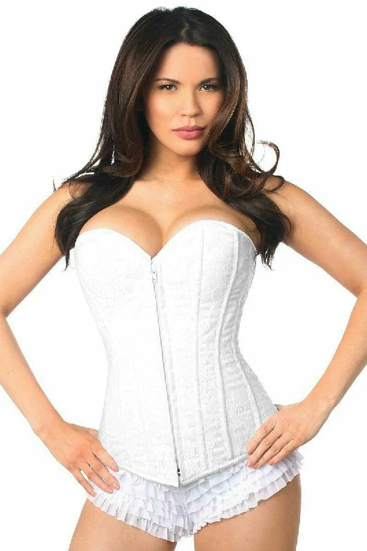 Burlesque - inspired bustiers for a performance lookWhite Lace Overbust Corset
