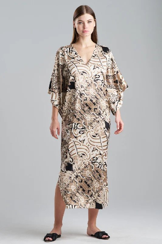 Comfortable Cotton Lingerie for Women Kaleidoscope Satin Caftan