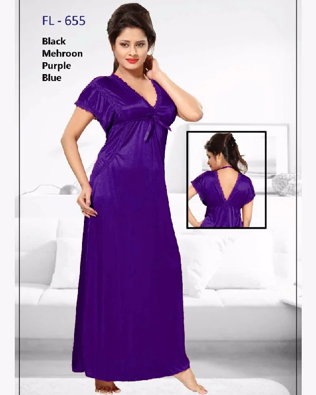 Comfortable Cotton Lingerie for Women Purple Stylish FL-655 - Flourish Exclusive Bridal Nighty Collection