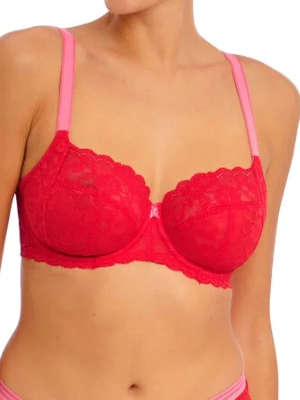 Women's Tummy Control Lingerie Offbeat Side Support Bra - Chilli Red