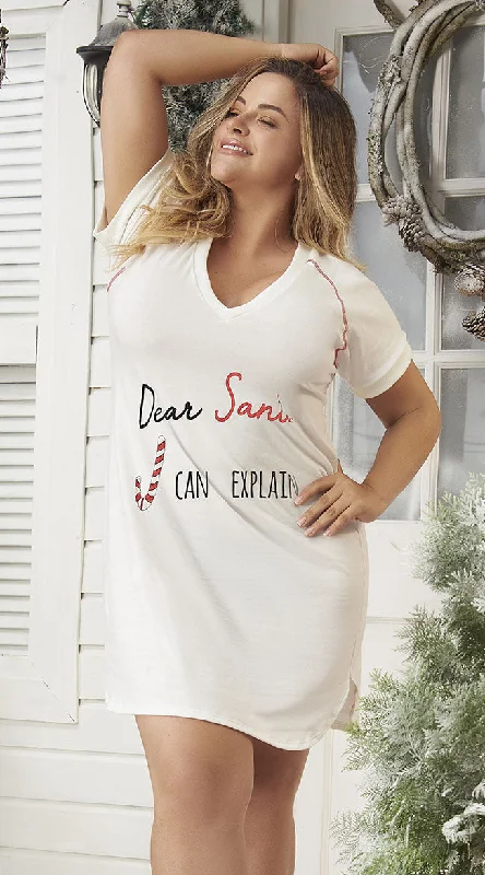 Plus Size Dear Santa I Can Explain Shirt Dress