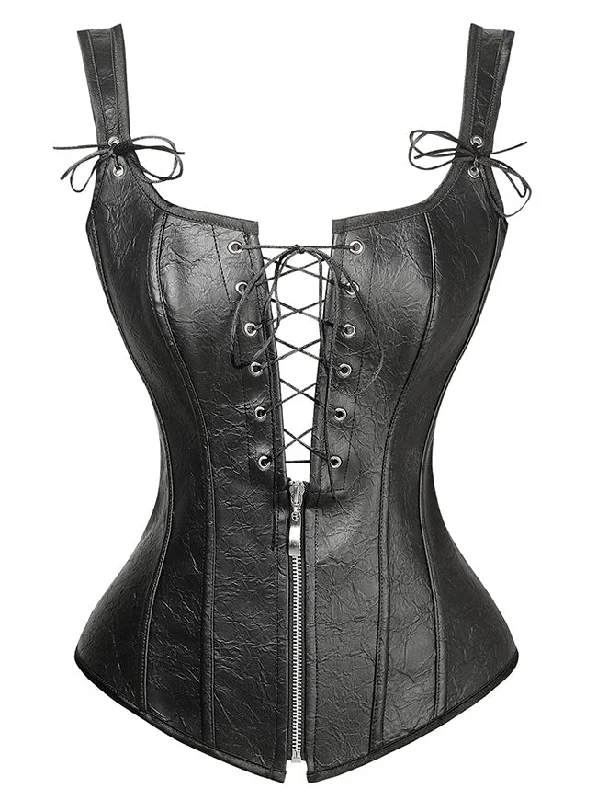 Posture - correcting bustiers for better spinal alignmentWomen's Renaissance Steampunk Faux Leather Plus Size Bustier Corset