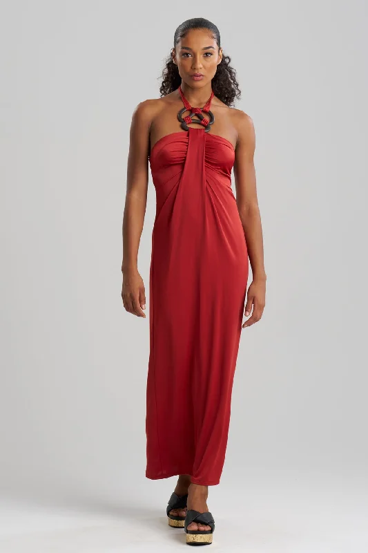 Solid Jersey Halter Dress