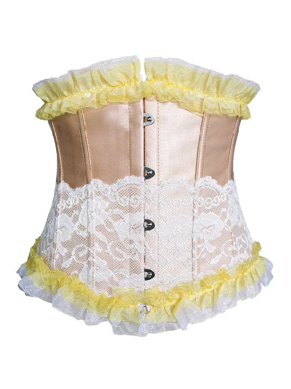Moisture - wicking corsets for active lifestylesFashion Lace Ruffle Trim Underbust Corset