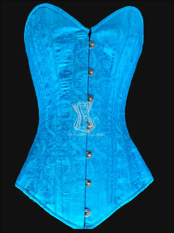 Silk Overbust Corset; Turquoise